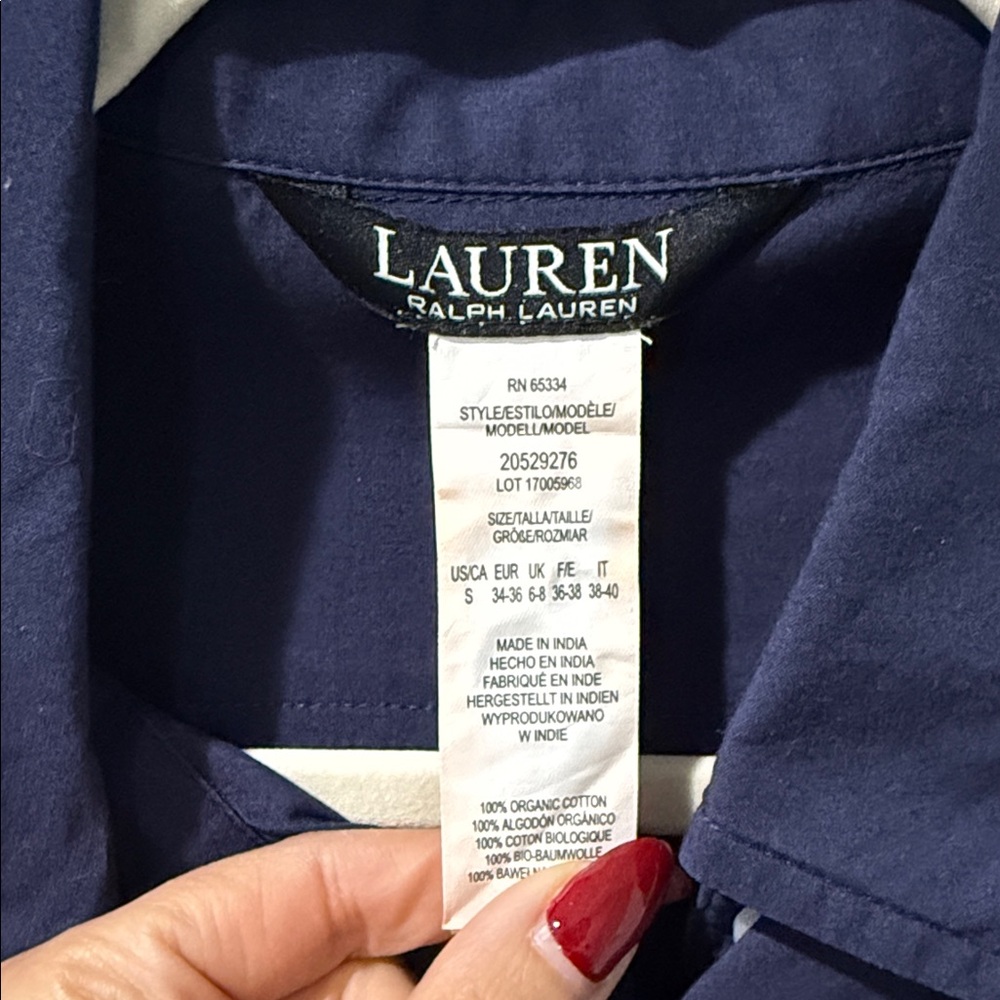 Ralph Lauren Navy blouse or cover up - Picture 9 of 10